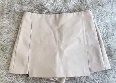 Zara Womens Mini Wrap Skort Skirt Shorts S Beige New • $15