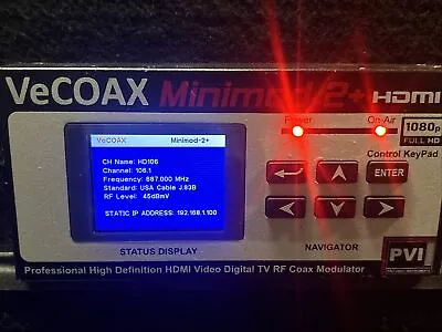 VeCOAX MINIMOD-2+ HDMI COAX MODULATOR HDMI Coax Modulator • $379