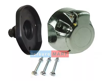 12 V N Type 7 Pin Metal Trailer Or Caravan Towing Socket With Fittings & Gasket • £7.59