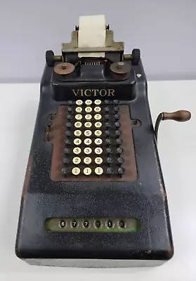 Antique Vintage Victor Hand Crank Adding Machine 1920’s (It Cranks) • $109.65