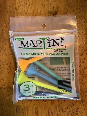 Martini Golf Tees 3 1/4 Inches- 5 Pack Multi Color. Made In The USA • $5