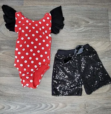 Minnie Mouse Girls 24 Month Outfit Lot Polkadots Tutu Leggings Sequin Shorts • $6.64