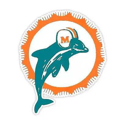 1966 First Ever Miami Dolphins Logo Retro Vintage Sticker Decal Car NFL Football • $4.50