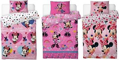 Disney Minnie Mouse Duvet Cover Bedding Set Single Pink Reversible Pink • £19.99