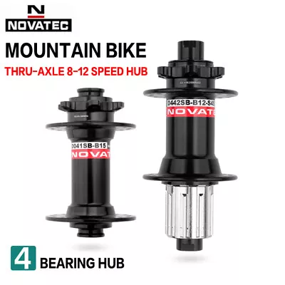 Novatec MTB Bike Hub D041SB-15 D442SB-X12 8/9/10/11/12 Speed 32 Holes Thru&QR • $27.99