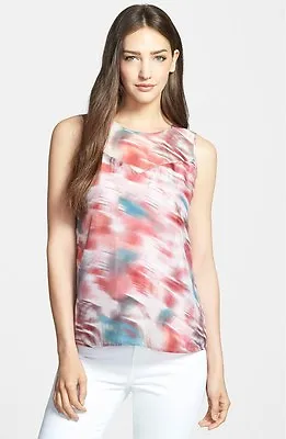 NWT$168 Classiques Entier Sheer Yoke Silk Habotai Top [MP Petite Medium] #566 • $42.99