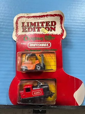 1/64 Matchbox Lim. Edition From 1983 Christmas 2 Car Set Fork Lift & Locomotive • $25