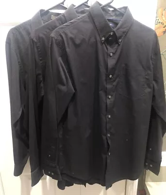 Croft Barrow/Apt 9/ Van Heusen Dress Shirts Mens Medium Black Button Up - Lot 3 • $8.97