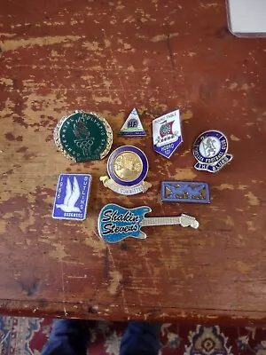 Selection Of 8 Vintage Enameled Pin Badges Inc Butlins Chelsea Etc  • £0.99