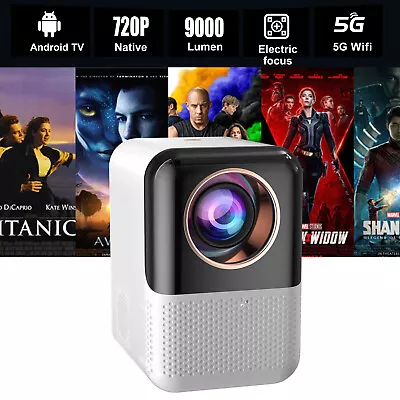 Android Projector 4K UHD Portable 5G WiFi Home Cinema Theater Smart Beamer Movie • $74.99