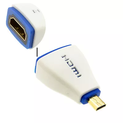 PRO HDMI 2.0 Socket To MICRO HDMI Plug High Speed Adapter White [008721] • £3.41
