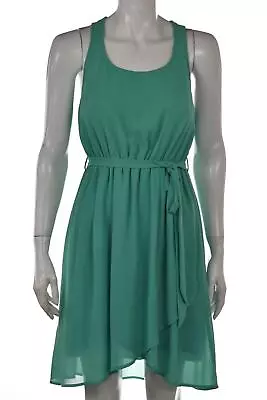 Ya Los Angeles Dress Size M Green Sheath Hi Lo Hem Sleeveless Above Knee • $24.99