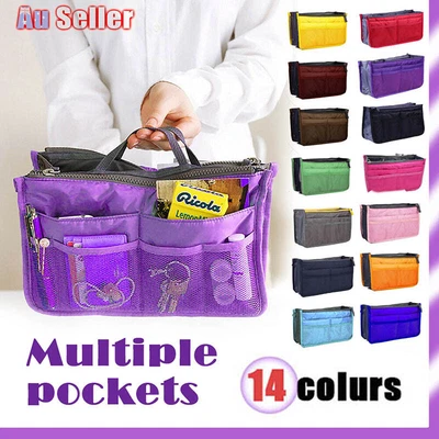$8.88 • Buy Bag Insert Organiser Handbag Women Travel Makeup Purse Wallet Pouch Organiser AU