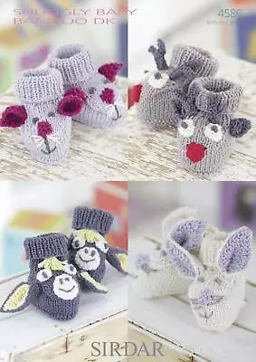 £3.89 • Buy Sirdar 4586 Knitting Pattern Baby Animal Bootees In Snuggly Baby Bamboo DK