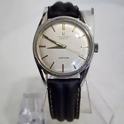 RARE VINTAGE Universal Geneve Swiss Men's Automatic White Dial Original • $429