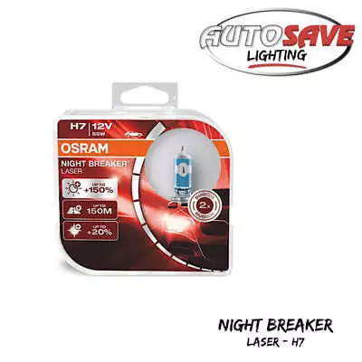 OSRAM Night Breaker Laser (Next Generation) +150% H7 Car Headlight Bulbs (Twin) • $23.31