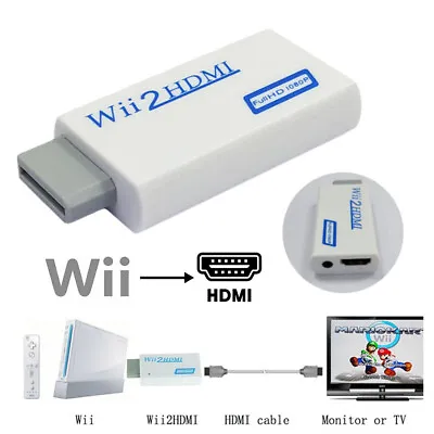 £3.88 • Buy 1080p Wii To HDMI Converter Mini 3.5mm Adapter Wii2HDMI Audio HD Video Output