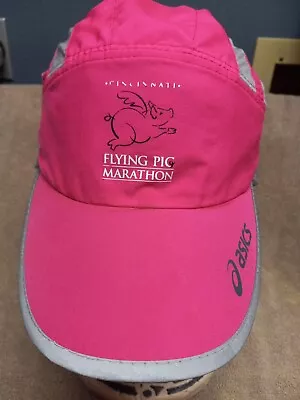 Womans - Pink - Cincinnati Flying Pig Marathon ASICS Running Hat • $17