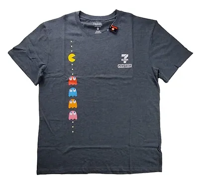 7-11 PAC-MAN Tee Retro T-Shirt Gray Arcade Game Short Sleeve 7-Eleven • $16.99