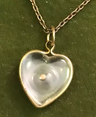 Vintage Hollow Heart With Mustard Seed Ball Gold Tone 18  Necklace • $29.99