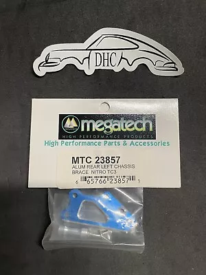 Megatech Vintage RC Car Part # MTC23857 Blue Alum. Rear Left Brace Nitro TC3 • $14.99