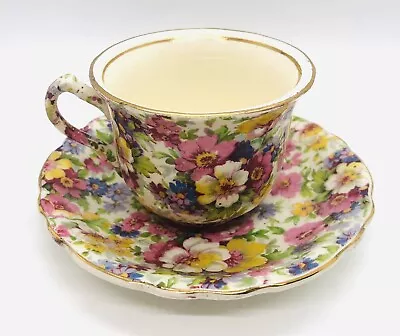 £62.86 • Buy Vintage James Kent England Dubarry Cup & Saucer Floral Chintz Gold Trim S10