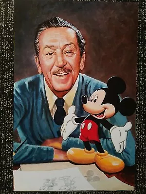 Walt Disney With Mickey Mouse Painting Portrait Poster Print 11x17  • $29.99