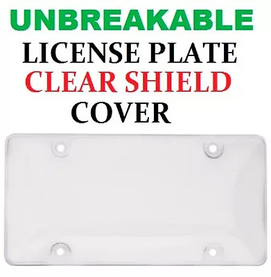 Universal Clear UNBREAKABLE License Plate Shield Cover New • $4.85