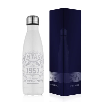 £9.97 • Buy 65th Birthday Gift For Her Him Women Men Metal Drink Bottles Original Parts 1957