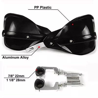 $29.99 • Buy Black Hand Guards Universal For Handlebars Range 7/8 22mm 1 1/8  28mm Motorcycle