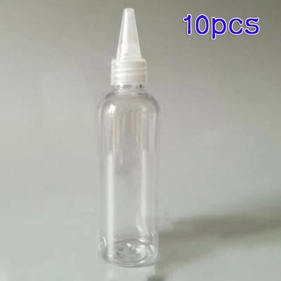 £8.71 • Buy 10x Small Travel 100ml Transparent Plastic Bottles Empty Nozzle Dropper Bottles