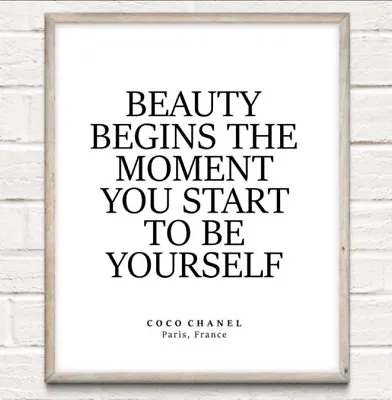 £4.59 • Buy Coco Chanel Beauty Begins Fashion Typography Print Poster Unframed Home Quote