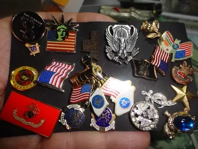 Assorted Lot Lapel Hat Pins Masonic Military Flags Etc • $14.95