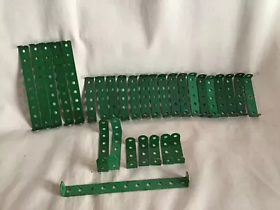 MECCANO VINTAGE 1960s OLD LOOSE SPARES X30 IN  WELL USED VINTAGE CONDITION. • £20.99