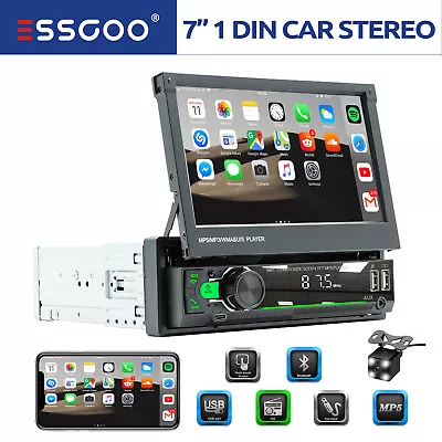 7  Car Stereo Radio Single DIN USB Flip Out Touch Screen Bluetooth USB C+ Camera • $76.85