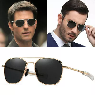 Classic Military Aviators Polarized Men's Sunglasses Pilot Retro Driving Glasses • £11.29