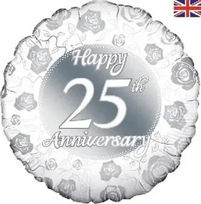Happy 25th Anniversary  Round 18  Foil Helium Balloon • £1.99