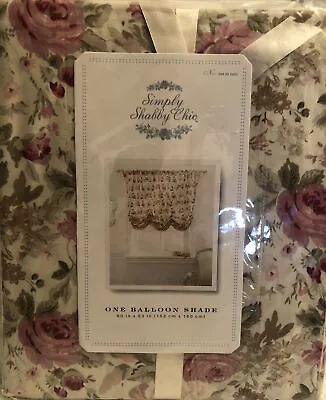 SIMPLY SHABBY CHIC  PINK ROSE Floral  BALLOON  SHADE  Curtains NEW IN PACKAGE ! • $38