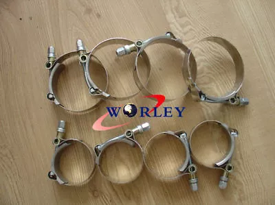 (8PCS) 2  Inch 51mm Pipe Coupler T-bolt Hose Clamps Stainless Steel 58-63mm • $20