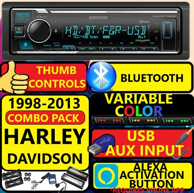 Kenwood Kmm-bt728hd For Harley 98-2013am/fm Bluetooth Usb Car Radio Stereo • $562.12