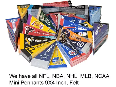 NCAA NFL MLB NHL Mini Pennant 9 X4  Inch Felt • $2.49