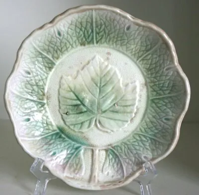 Pretty/Old Majolica Grape Leaf Bowl Circa 1880s • $39.95