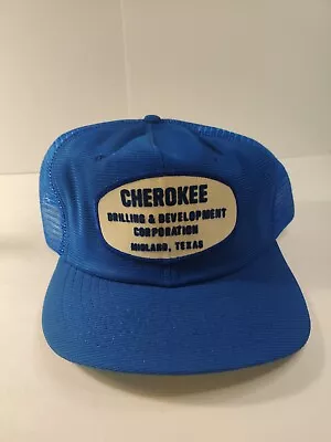 Vintage Midland Texas Cherokee Drilling Corp Oil Field Trucker Hat Snapback USA • $23.99