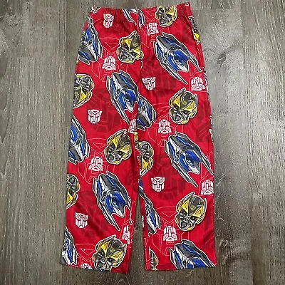 $16.14 • Buy Transformers Boys Pajama Pants Pull On Red Graphic Fleece Straight Size XS