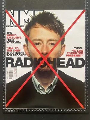 Radiohead Thom Yorke - Nme Cover Page - 2002 Vintage Poster Size Advert • £11.99