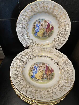 6 Vintage HAAS & CZJZEK Czech Republic Fine Porcelain MADONNA Soup Plate 95” • $240