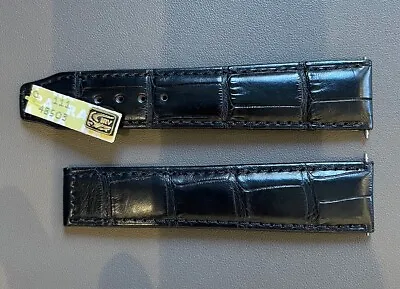 Maurice Lacroix Crocodile Watch Band Strap 20 Mm X 18 Mm Deployment Buckle Black • $225