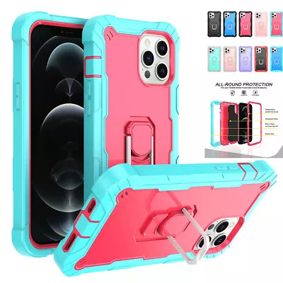 For IPhone 14 12 11 13 Pro Max XR XS X 8 7 Plus Case Shockproof Ring Stand Cover • $16.99