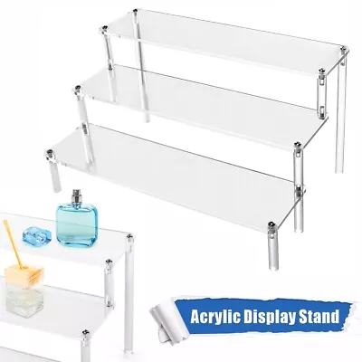 Acrylic Riser 3-Tier Self-Install Display Shelf Removable Rack For Figures • £7.49