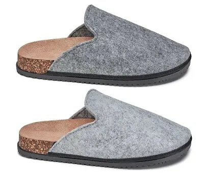 £9.99 • Buy Ladies Womens Clog Mule Slippers Felt Warm Hard Sole Slip On Shoes Sliders Size